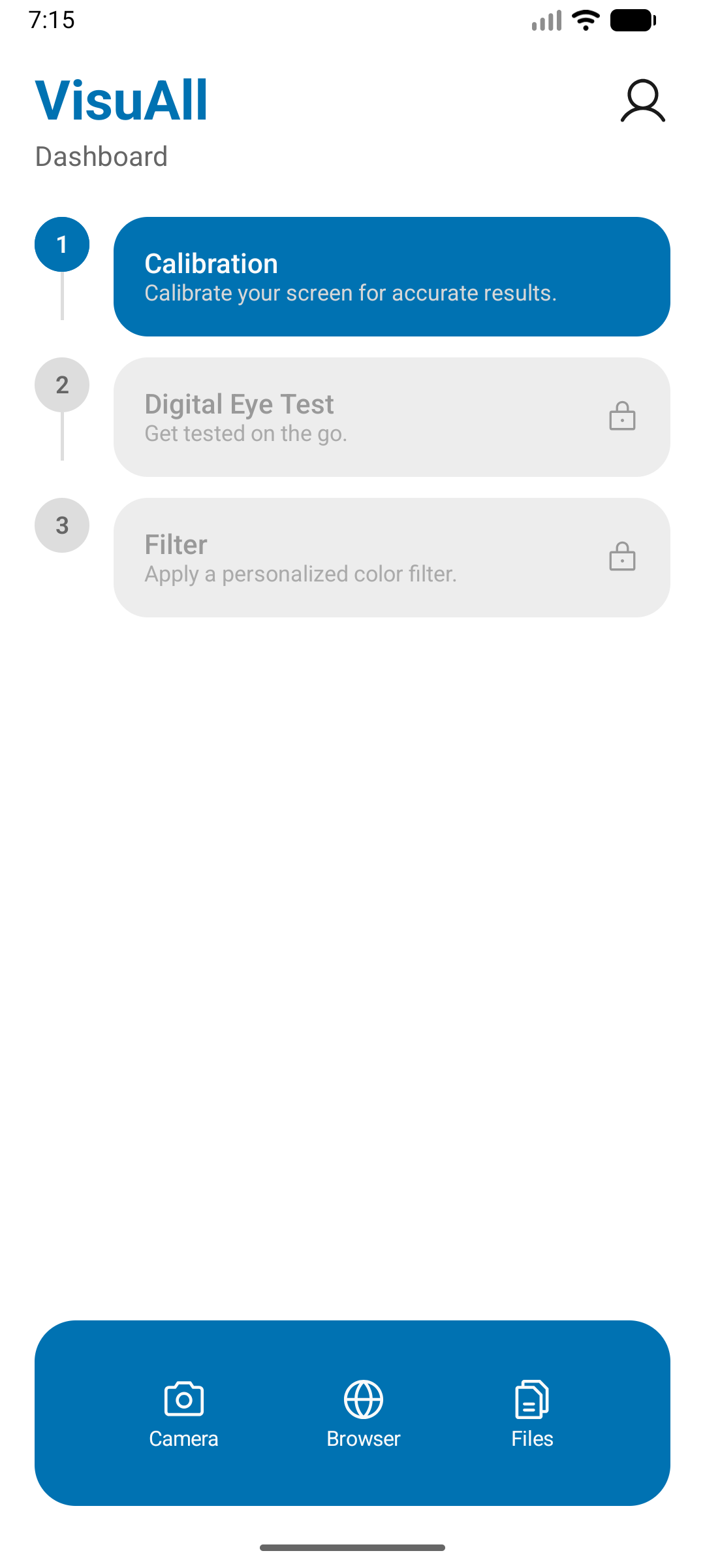 VisuAll Android app dashboard